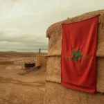 Moroccan dessert with flag