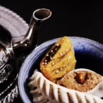 Relaxing with moroccan tea and homemade moroccan cookies